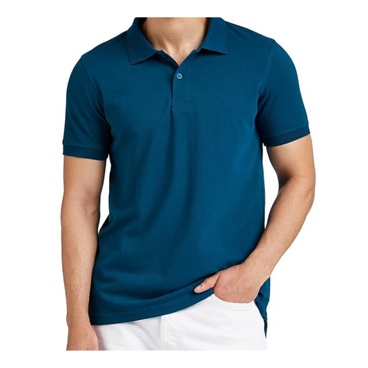 Threadloom Men's Cotton Rich Polo T Shirt | Collar Tshirts | Half Sleeves | Plain-Regular Fit