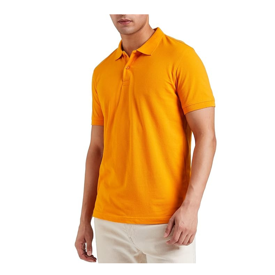 Threadloom Men's Cotton Rich Polo T Shirt | Collar Tshirts | Half Sleeves | Plain-Regular Fit