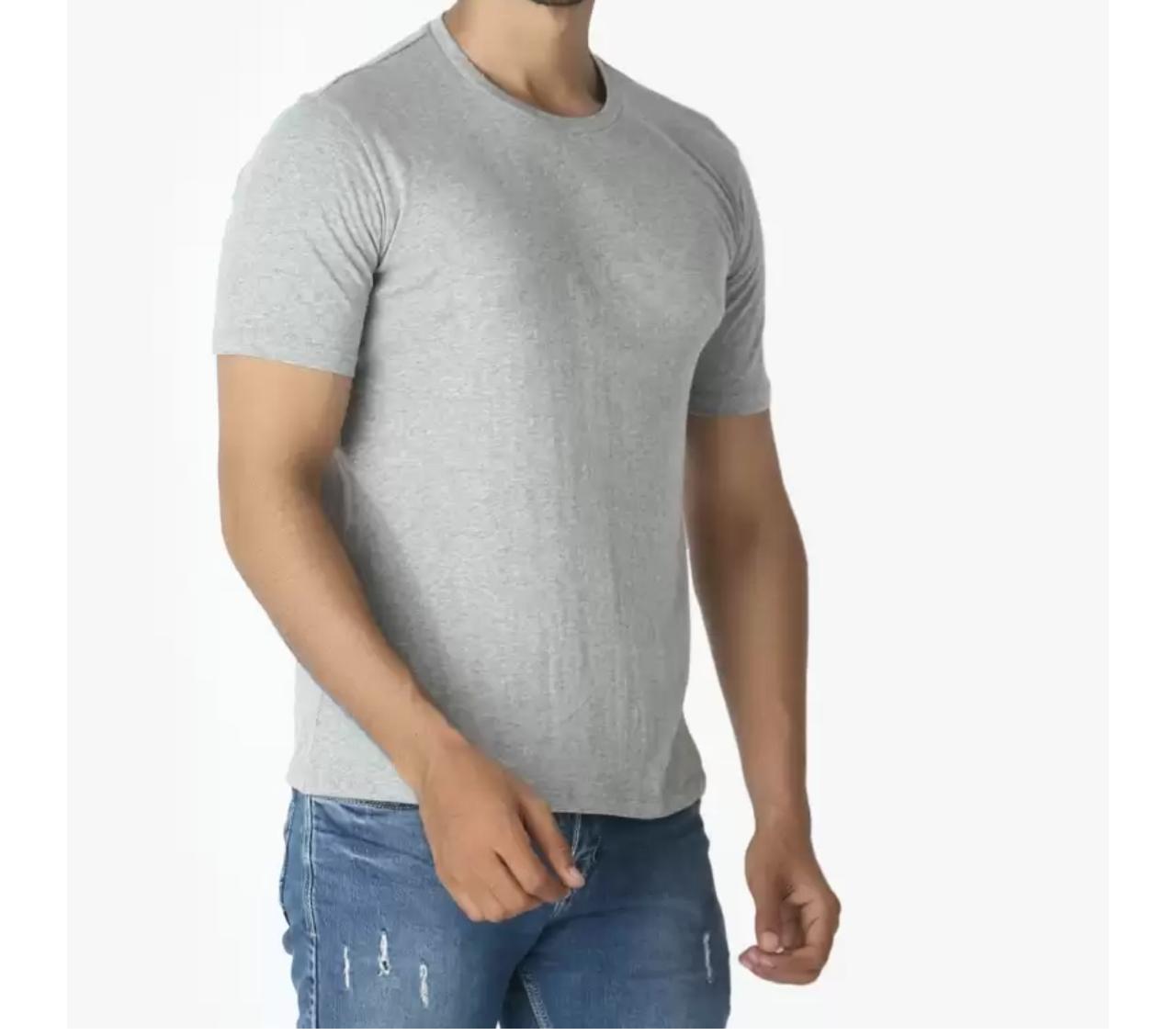 Threadloom Men's Cotton Rich Casual T Shirt | Roundneck Tshirts | Half Sleeves | Plain-Regular Fit