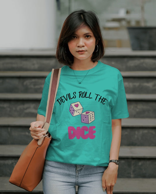 Devils roll the dice | 100% Combed Cotton Round Neck T-Shirt