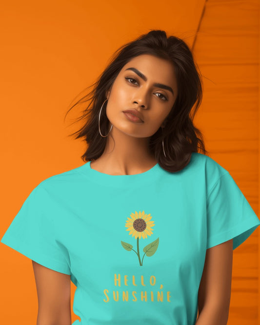 Hello Sunshine | 100% Combed Cotton Round Neck T-Shirt