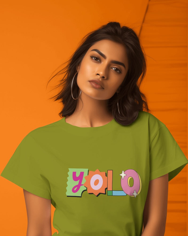 YOLO| 100% Combed Cotton Round Neck T-Shirt