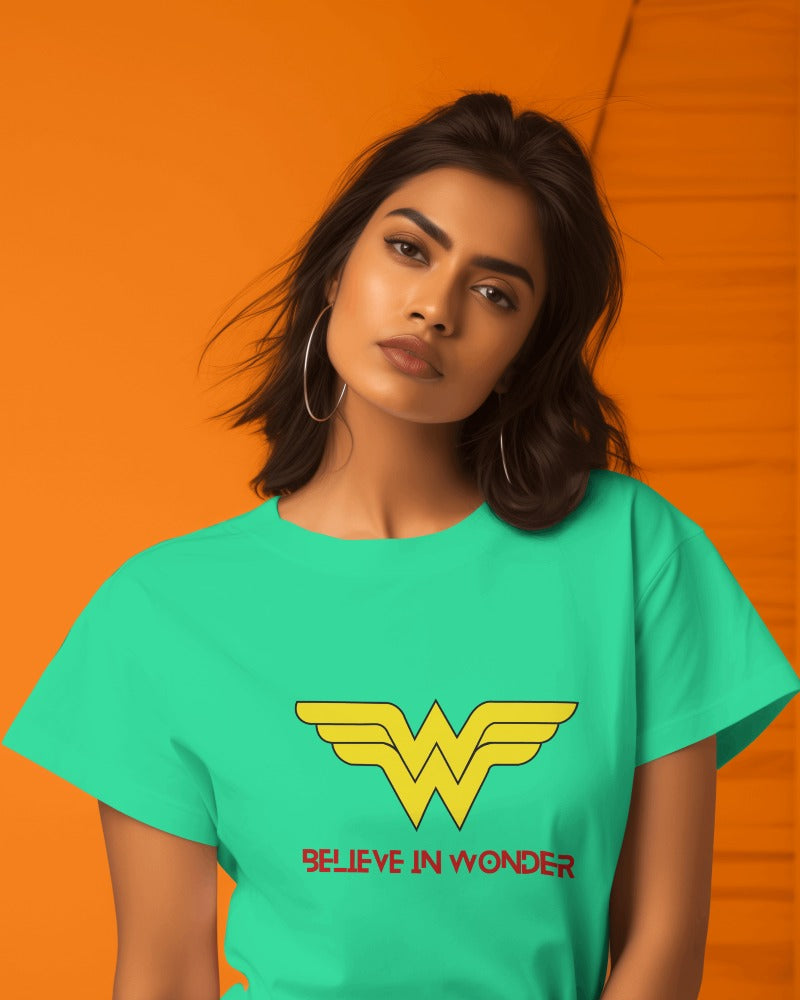 WONDER WOMEN| 100% Combed Cotton Round Neck T-Shirt