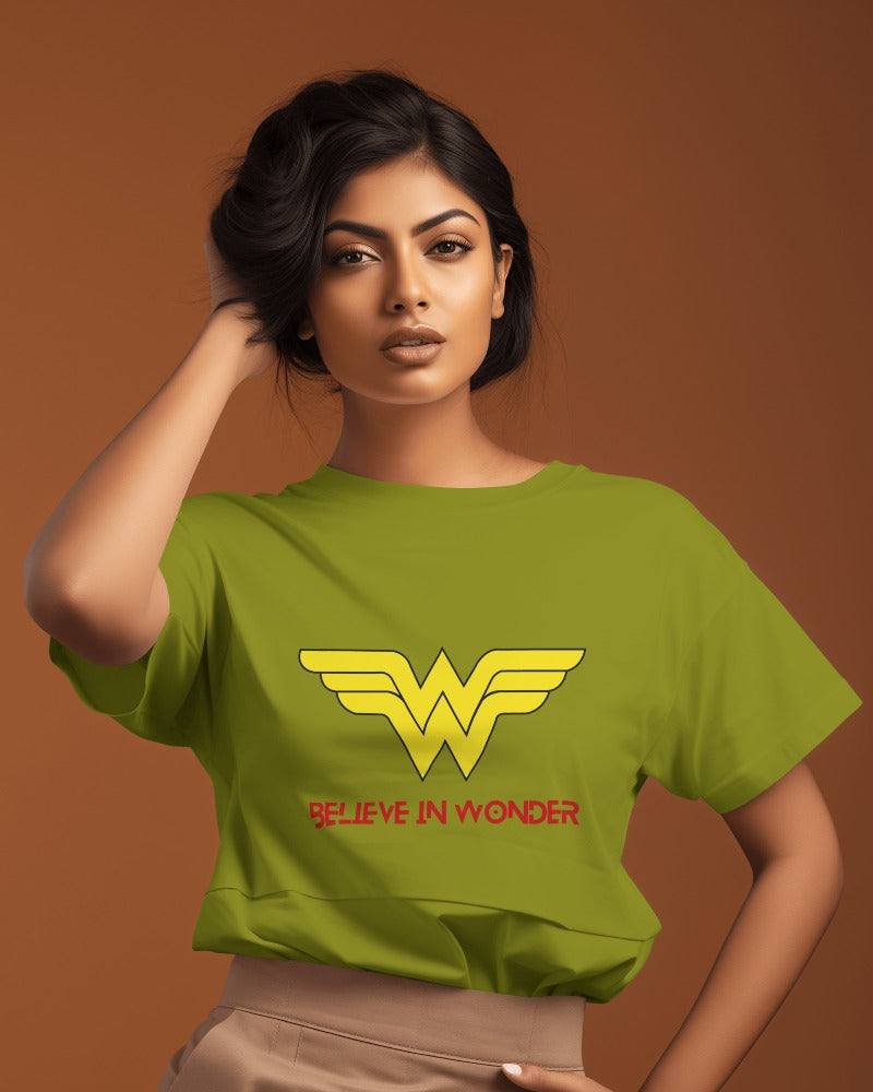 WONDER WOMEN| 100% Combed Cotton Round Neck T-Shirt