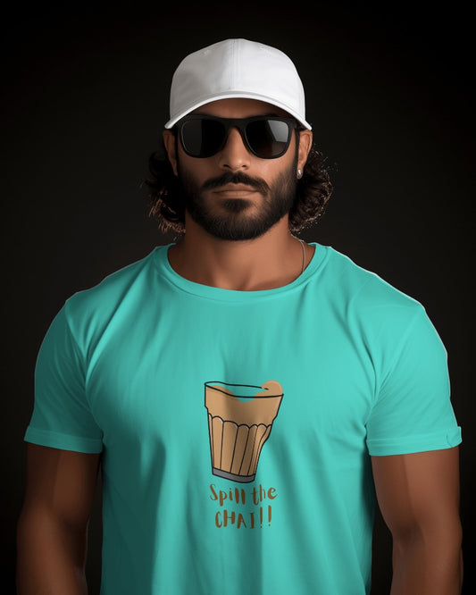 SPILL THE CHAI| 100% Combed Cotton Round Neck T-Shirt