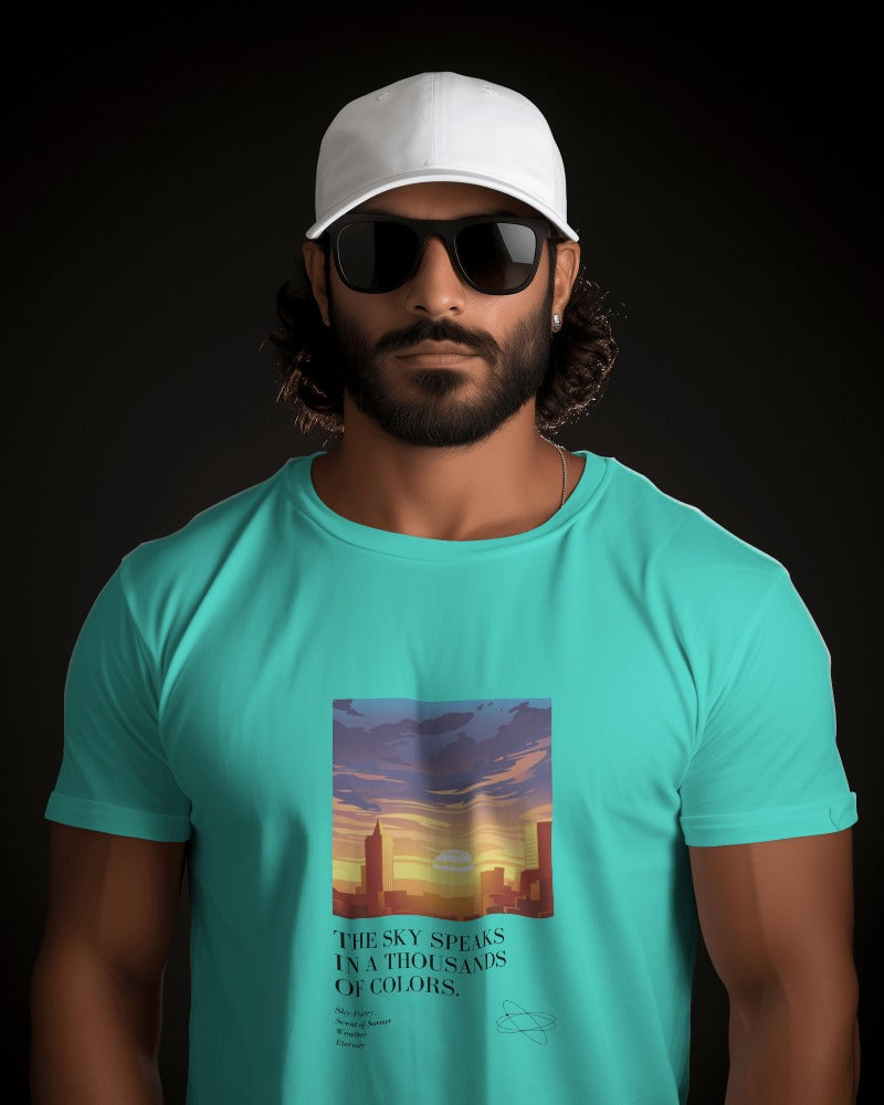 SUNSET COLORS | 100% Combed Cotton Round Neck T-Shirt