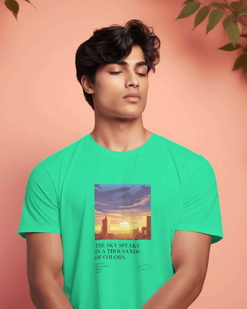 SUNSET COLORS | 100% Combed Cotton Round Neck T-Shirt