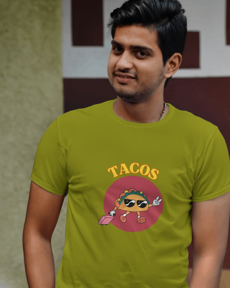 TACOS  | 100% Combed Cotton Round Neck T-Shirt