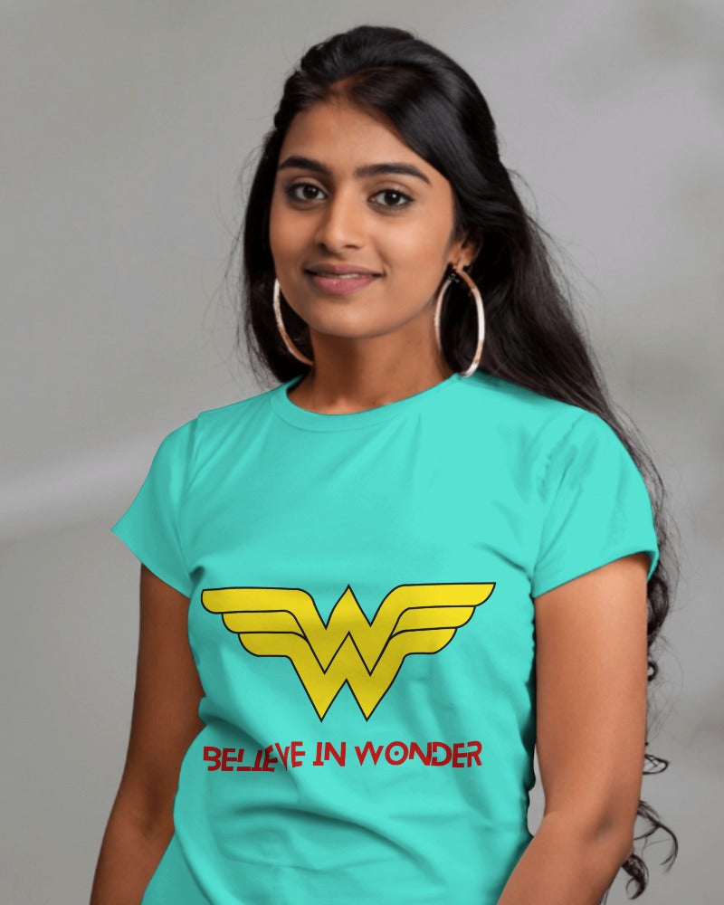 WONDER WOMEN| 100% Combed Cotton Round Neck T-Shirt